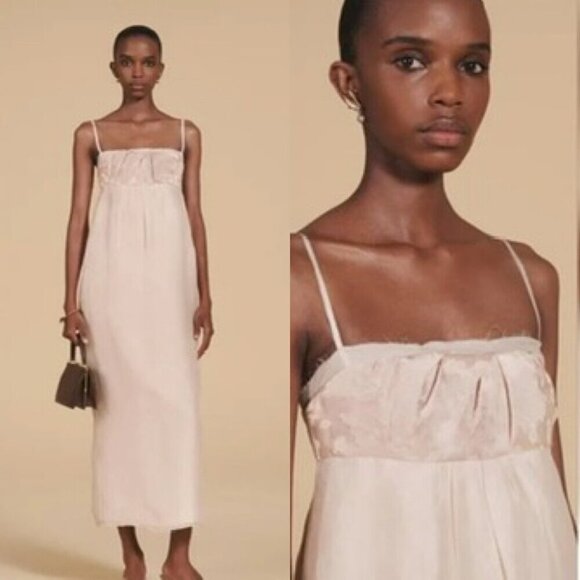 Zara Limited Edition Mixed Organza Dress NWT Pale Pink Size Medium - Picture 1 of 14